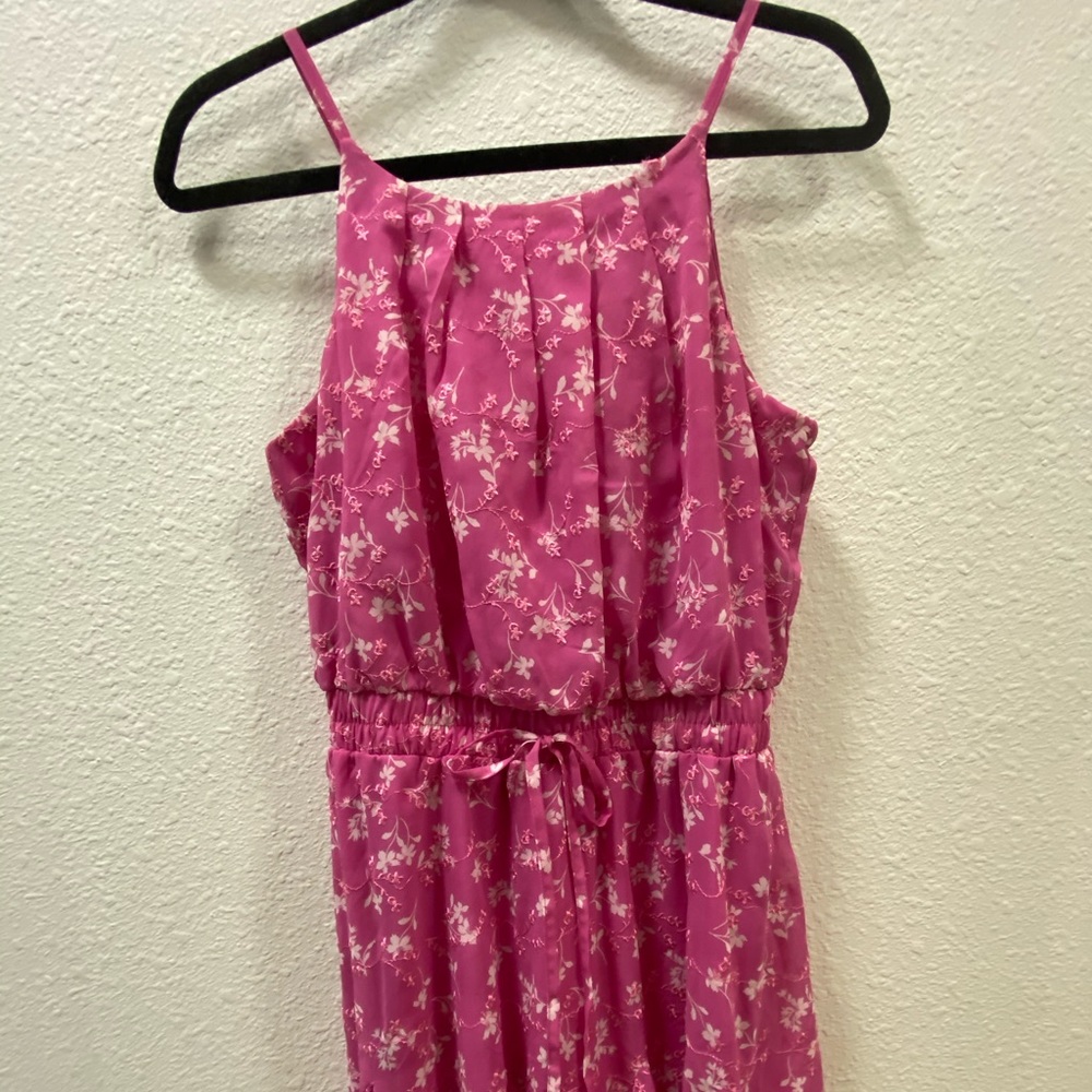 Pink polyester easy wear dress